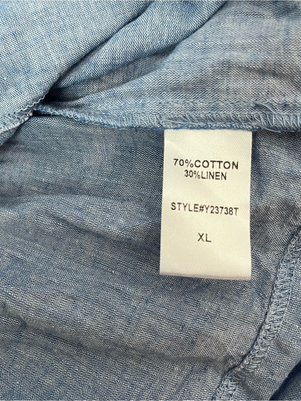 Tuckernuck Chambray Crawford Dress Cotton & Linen Short Sleeve Size XL - Picture 3 of 10